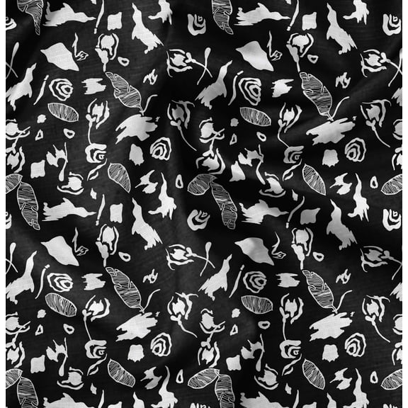 Soimoi Cotton Cambric Black Fabric - By the Yard - 42 Inch Wide - Abstracts Art Fabric - Contemporary and Unique Patterns for Creative Projects Printed Fabric