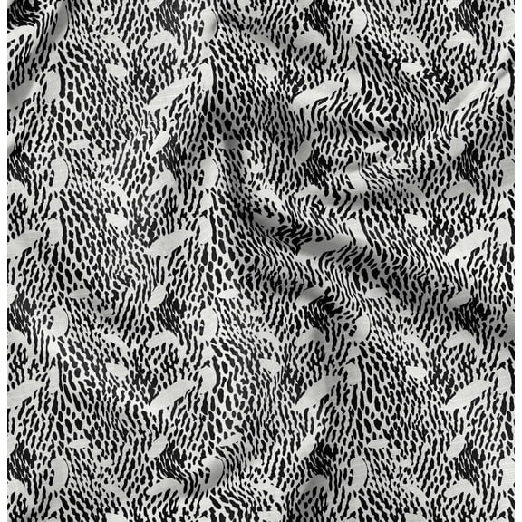 Soimoi Cotton Cambric Black Fabric By the Yard - 42 Inch Wide - Slithering Serpent Animal Skin Elegance Fabric - Elegance of Snake Patterns on Animal Skin Printed Fabric