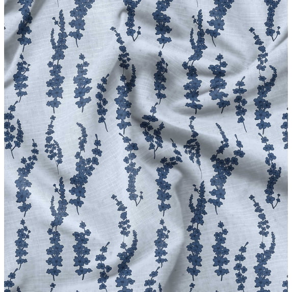 Soimoi Cotton Cambric Blue Fabric By the Yard - 42 Inch Wide - Florals Print Fabric - Elegant and Timeless Patterns for Fashion and Home Decor Printed Fabric