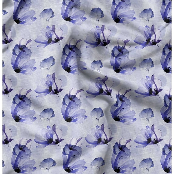 Soimoi Cotton Cambric Blue Fabric By the Yard - 42 Inch Wide - Florals Print Fabric - Elegant and Timeless Patterns for Fashion and Home Decor Printed Fabric