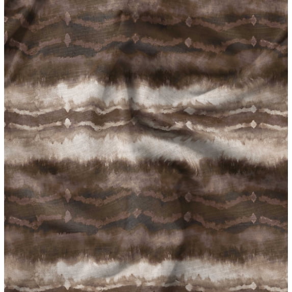 Soimoi Cotton Cambric Brown Fabric By the Yard - 42 Inch Wide -Tie & Dye Fabric - Colorful and Bohemian Prints for Fashion and Crafts Printed Fabric