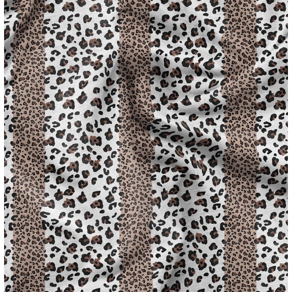 Soimoi Cotton Cambric Brown Fabric By the Yard - 42 Inch Wide -Leopard Animal Skin Print Textile - Stylish and Trendy Patterns for Apparel Printed Fabric