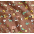 thumbnail image 1 of Soimoi Cotton Cambric Fabric Alphabets,Birds & Animals Kids Printed Craft Fabric by the Yard 42 Inch Wide, 1 of 7