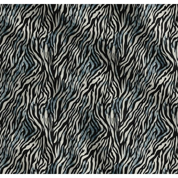 Soimoi Cotton Cambric Fabric - Animal Skin Print- Black - 56 Inch Wide, Fine Weave Fabric for Sewing Kurtas, Summer Dresses, Crafts, Quilting, Baby Apparel & DIY Projects
