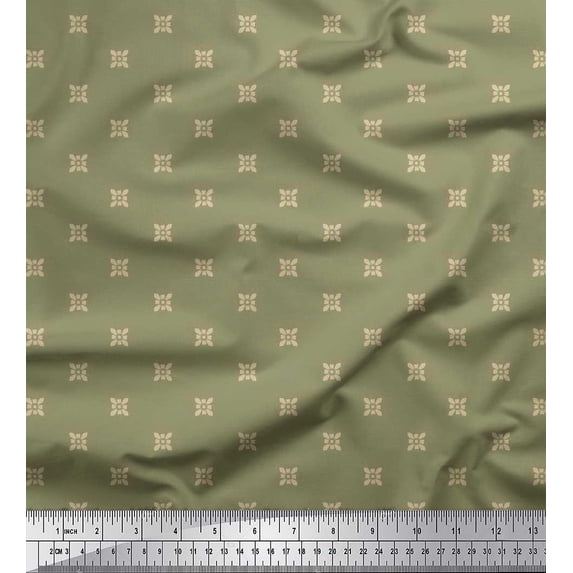 Soimoi Cotton Cambric Fabric Artistic Floral Shirting Print Fabric by The Yard 56 Inch Wide