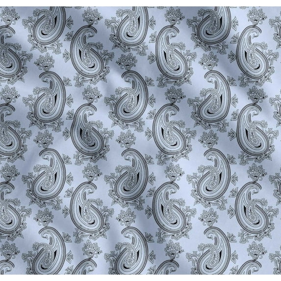 Soimoi Cotton Cambric Fabric Artistic Paisley Printed Craft Fabric by The Yard 56 Inch Wide