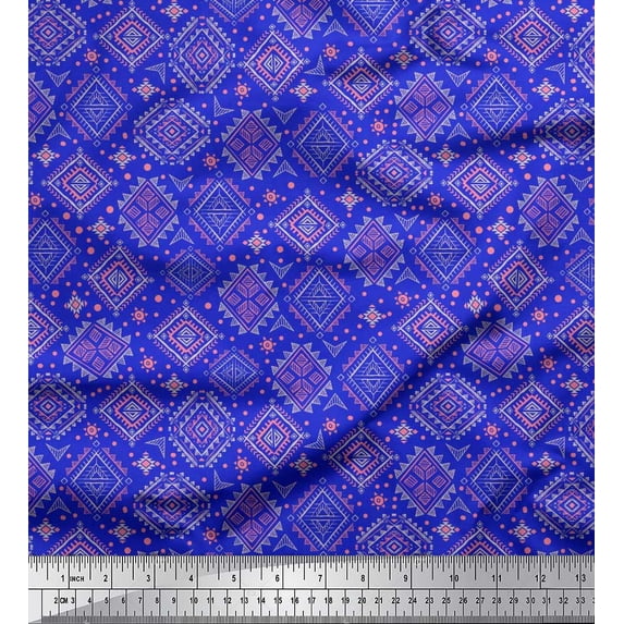 Soimoi Cotton Cambric Fabric Aztec Southwestern Decor Fabric Printed Yard 42 Inch Wide
