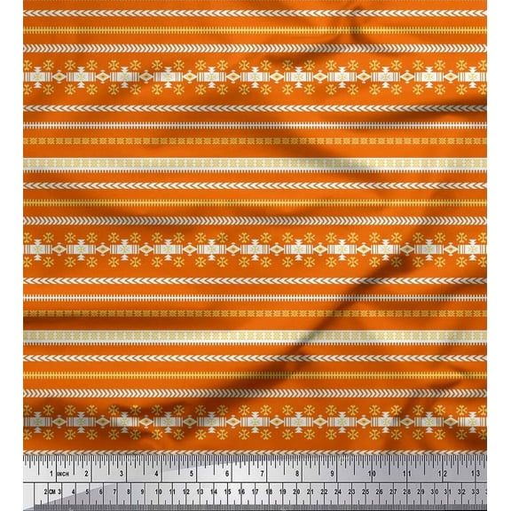 Soimoi Cotton Cambric Fabric Aztec Southwestern Print Fabric by The Yard 42 Inch Wide
