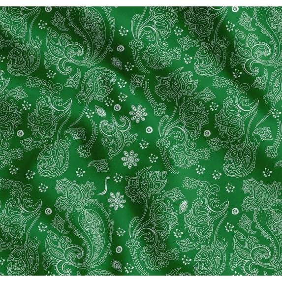 Soimoi Cotton Cambric Fabric Block Paisley Print Fabric by The Yard 42 Inch Wide