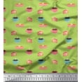thumbnail image 1 of Soimoi Cotton Cambric Fabric Cake Slice & Coffee Beverages Printed Fabric 1 Yard 42 Inch Wide, 1 of 1