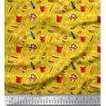 thumbnail image 1 of Soimoi Cotton Cambric Fabric Cold Drink,Pizza & Burger Food Decor Fabric Printed Yard 42 Inch Wide, 1 of 1
