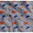 thumbnail image 1 of Soimoi Cotton Cambric Fabric Coral,Whale & Jellyfish Ocean Print Fabric by The Yard 42 Inch Wide, 1 of 7