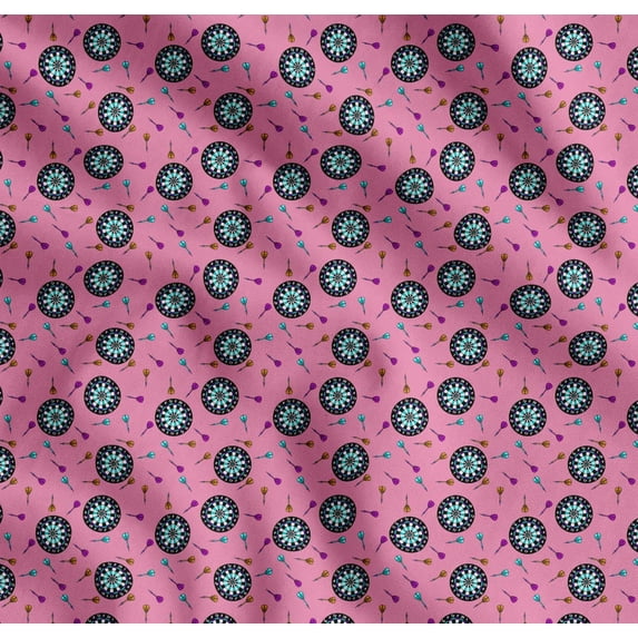 Soimoi Cotton Cambric Fabric Dart Board Sports Print Fabric by The Yard 56 Inch Wide