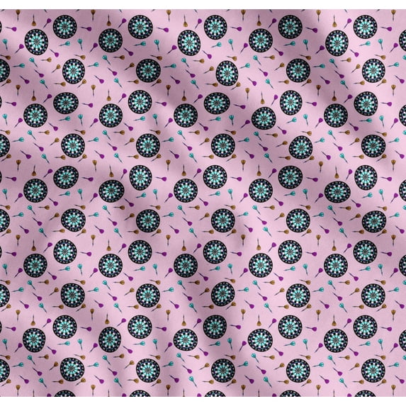 Soimoi Cotton Cambric Fabric Dart Board Sports Printed Craft Fabric by The Yard 42 Inch Wide