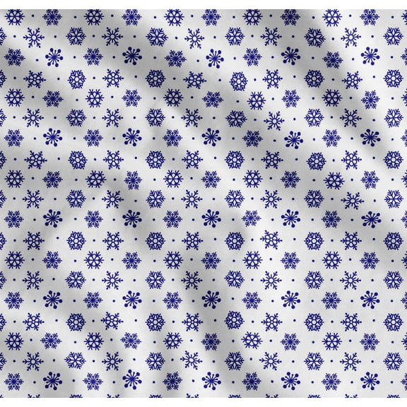 Soimoi Cotton Cambric Fabric Dot & Snow Flakes Floral Decor Fabric Printed Yard 42 Inch Wide