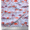 thumbnail image 1 of Soimoi Cotton Cambric Fabric Flamingo Bird Print Sewing Fabric Yard 42 Inch Wide, 1 of 3