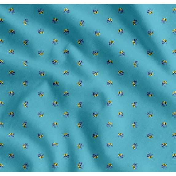 Soimoi Cotton Cambric Fabric Frog Animal Printed Fabric 1 Yard 42 Inch Wide