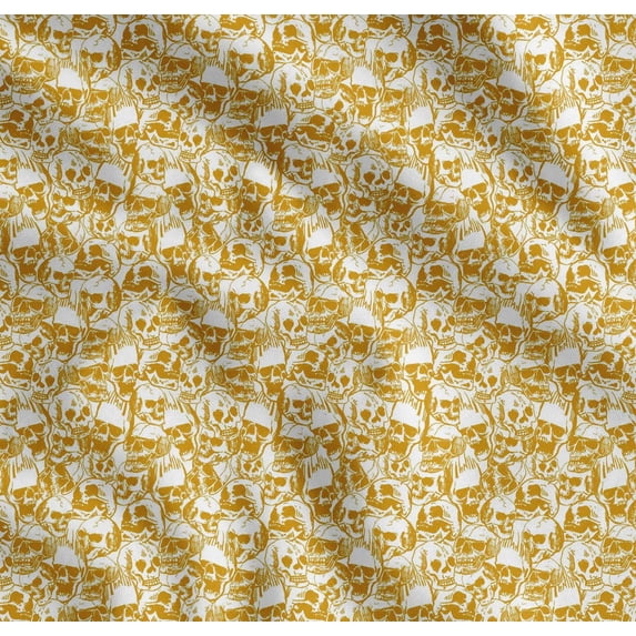 Soimoi Cotton Cambric Fabric Horror Skull Halloween Print Fabric by The Yard 56 Inch Wide