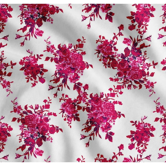 Soimoi Cotton Cambric Fabric Leaves & Floral Artistic Print Fabric by The Yard 42 Inch Wide