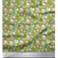 thumbnail image 1 of Soimoi Cotton Cambric Fabric Leaves & Floral Artistic Printed Fabric 1 Yard 42 Inch Wide, 1 of 3