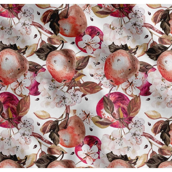 Soimoi Cotton Cambric Fabric Leaves,Floral & Fresh Decor Fabric Printed Yard 42 Inch Wide