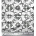 thumbnail image 1 of Soimoi Cotton Cambric Fabric Leaves & Floral Geometric Print Fabric by The Yard 56 Inch Wide, 1 of 3