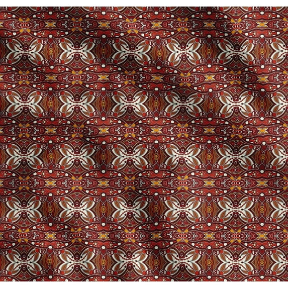 Soimoi Cotton Cambric Fabric Leaves & Paisley Ethnic Printed Craft Fabric by The Yard 56 Inch Wide