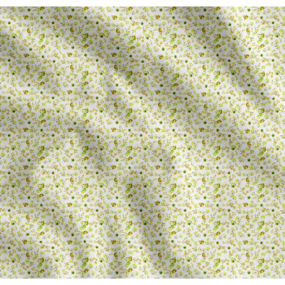 Soimoi Cotton Cambric Fabric Leaves & Rose Shirting Print Fabric by Yard 42 Inch Wide