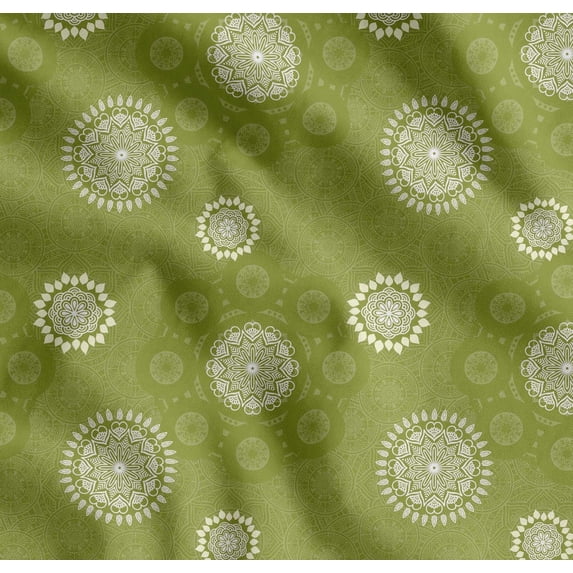Soimoi Cotton Cambric Fabric Mandala Ethnic Decor Fabric Printed Yard 42 Inch Wide