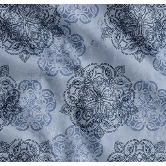 Soimoi Cotton Cambric Fabric Mandala & Paisley Ethnic Print Fabric by The Yard 56 Inch Wide