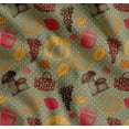 thumbnail image 1 of Soimoi Cotton Cambric Fabric Mushroom,Grapes & Fresh Print Fabric by Yard 42 Inch Wide, 1 of 7