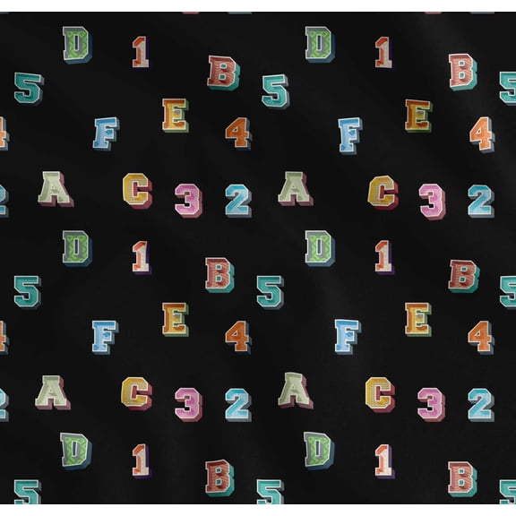 Soimoi Cotton Cambric Fabric Numbers & Alphabets Text Decor Fabric Printed Yard 56 Inch Wide