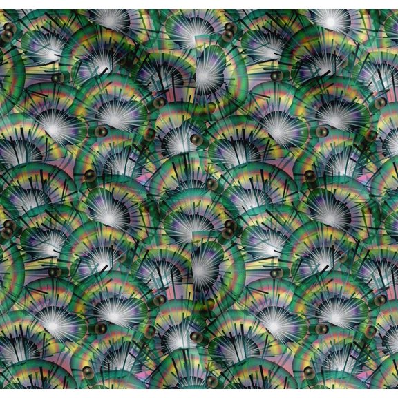 Soimoi Cotton Cambric Fabric Rainbow & Pearl Ocean Decor Fabric Printed Yard 42 Inch Wide