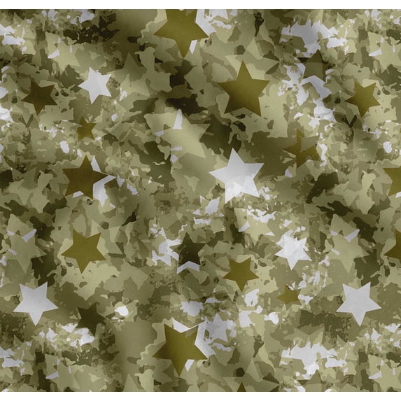 Soimoi Cotton Cambric Fabric Star & Camouflage Printed Craft Fabric by the Yard 42 Inch Wide