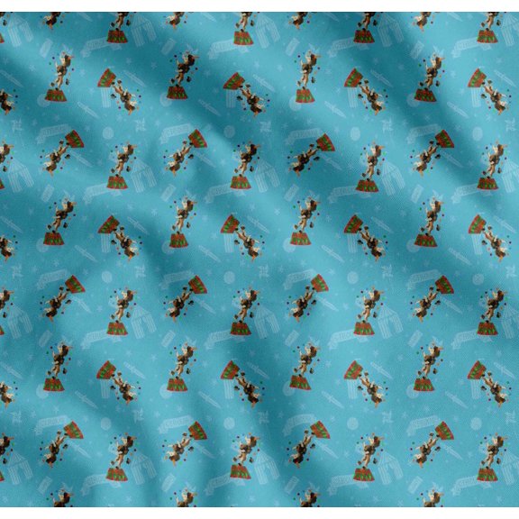 Soimoi Cotton Cambric Fabric Star,Knife & Circus Dog Cartoon Print Sewing Fabric Yard 42 Inch Wide