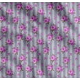 thumbnail image 1 of Soimoi Cotton Cambric Fabric Stripe,Leaves & Floral Artistic Printed Fabric 1 Yard 42 Inch Wide, 1 of 7