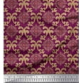 thumbnail image 1 of Soimoi Cotton Cambric Fabric Swirl & Ogee Damask Print Fabric by The Yard 42 Inch Wide, 1 of 1