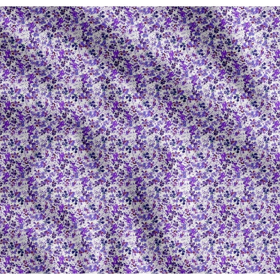 Soimoi Cotton Cambric Fabric Watercolor Flower Shirting Print Fabric by Yard 42 Inch Wide