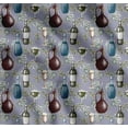 thumbnail image 1 of Soimoi Cotton Cambric Fabric Wine Bottle,Leaves & Grapes Fruits Printed Fabric 1 Yard 42 Inch Wide, 1 of 7
