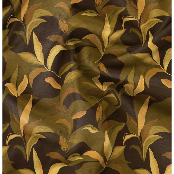Soimoi Cotton Cambric Green Fabric By the Yard - 42 Inch Wide - Leaves Print Fabric - Nature - Inspired Elegance for Apparel and Decor Printed Fabric