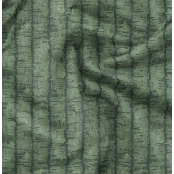 Soimoi Cotton Cambric Green Fabric By the Yard - 42 Inch Wide -Tie & Dye Paisley Botanical - Nature's Enhanced with Paisley & Stripes Patterns and Leaves Printed Fabric