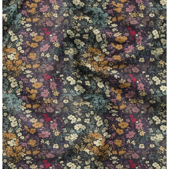 Soimoi Cotton Cambric Multicolor Fabric By the Yard - 42 Inch Wide - Florals Print Fabric - Elegant and Timeless Patterns for Fashion and Home Decor Printed Fabric