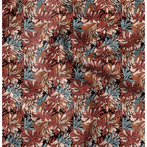 Soimoi Cotton Cambric Multicolor Fabric By the Yard - 42 Inch Wide - Florals Print Fabric - Elegant and Timeless Patterns for Fashion and Home Decor Printed Fabric