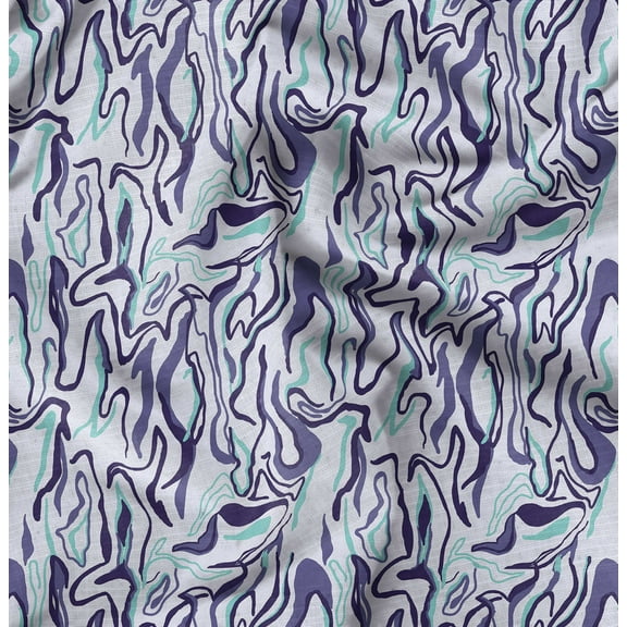 Soimoi Cotton Cambric Purple Fabric - By the Yard - 42 Inch Wide - Abstracts Art Fabric - Contemporary and Unique Patterns for Creative Projects Printed Fabric