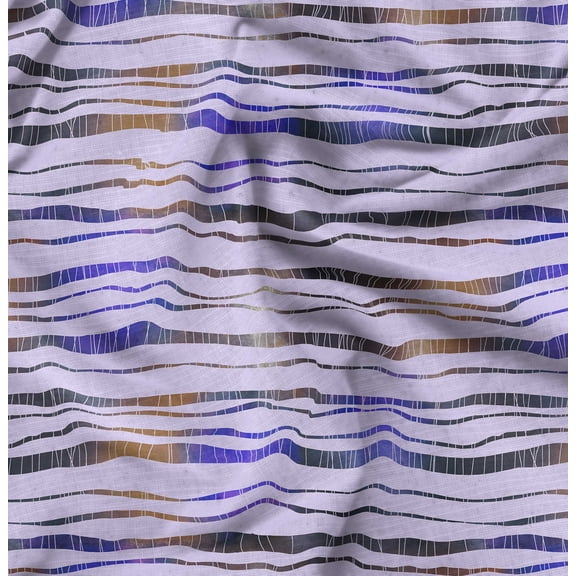 Soimoi Cotton Cambric Purple Fabric By the Yard - 42 Inch Wide - Abstracts Wave Fabric - Contemporary and Unique Patterns for Creative Projects Printed Fabric