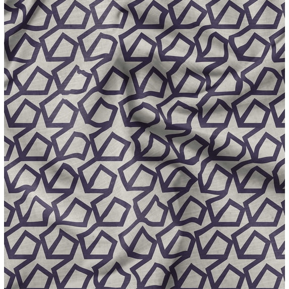 Soimoi Cotton Cambric Purple Fabric By the Yard - 42 Inch Wide - Spiral & Geometric Material - Playful and Chic Patterns for Creative Crafts Printed Fabric