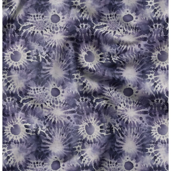Soimoi Cotton Cambric Purple Fabric By the Yard - 42 Inch Wide - Shibori Tie & Dye - Shibori Serenity: Japanese Tie & Dye Artistry Printed Fabric