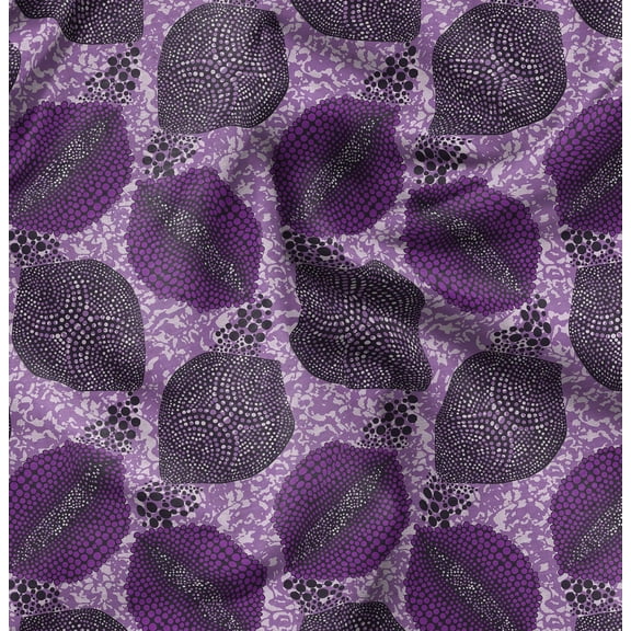 Soimoi Cotton Cambric Purple Fabric By the Yard - 42 Inch Wide - African Tribal Material - Artistic and Modern Patterns for Various Uses Printed Fabric
