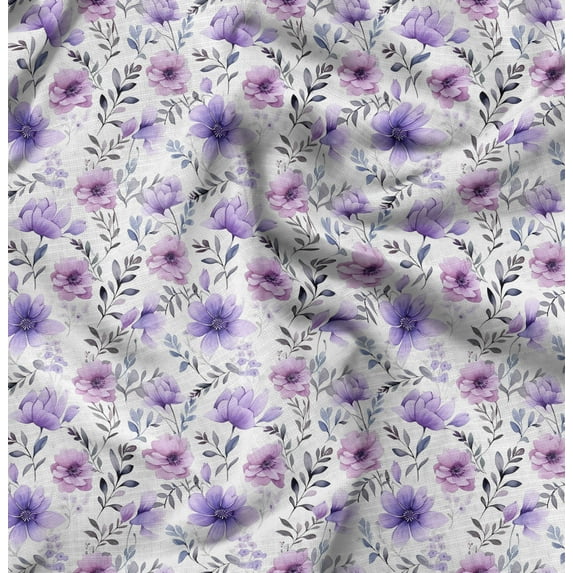 Soimoi Cotton Cambric Purple Fabric By the Yard - 42 Inch Wide - Florals Print Fabric - Elegant and Timeless Patterns for Fashion and Home Decor Printed Fabric
