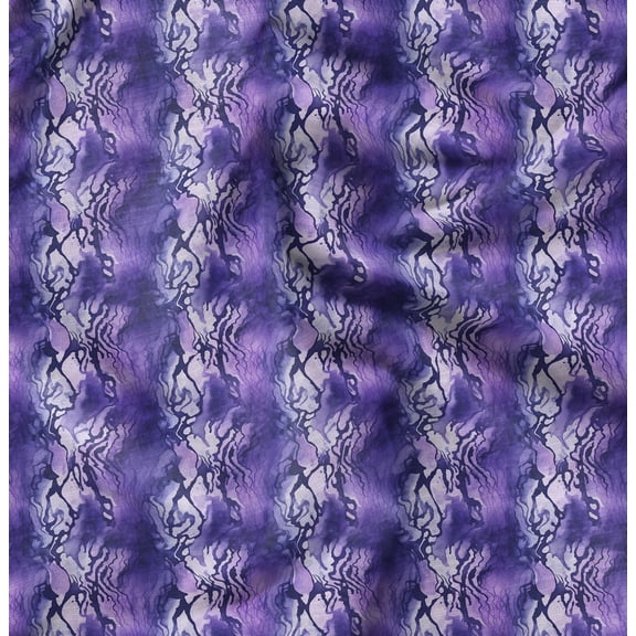 Soimoi Cotton Cambric Purple Fabric By the Yard - 42 Inch Wide - Tie & Dye Fabric - Colorful and Bohemian Prints for Fashion and Crafts Printed Fabric